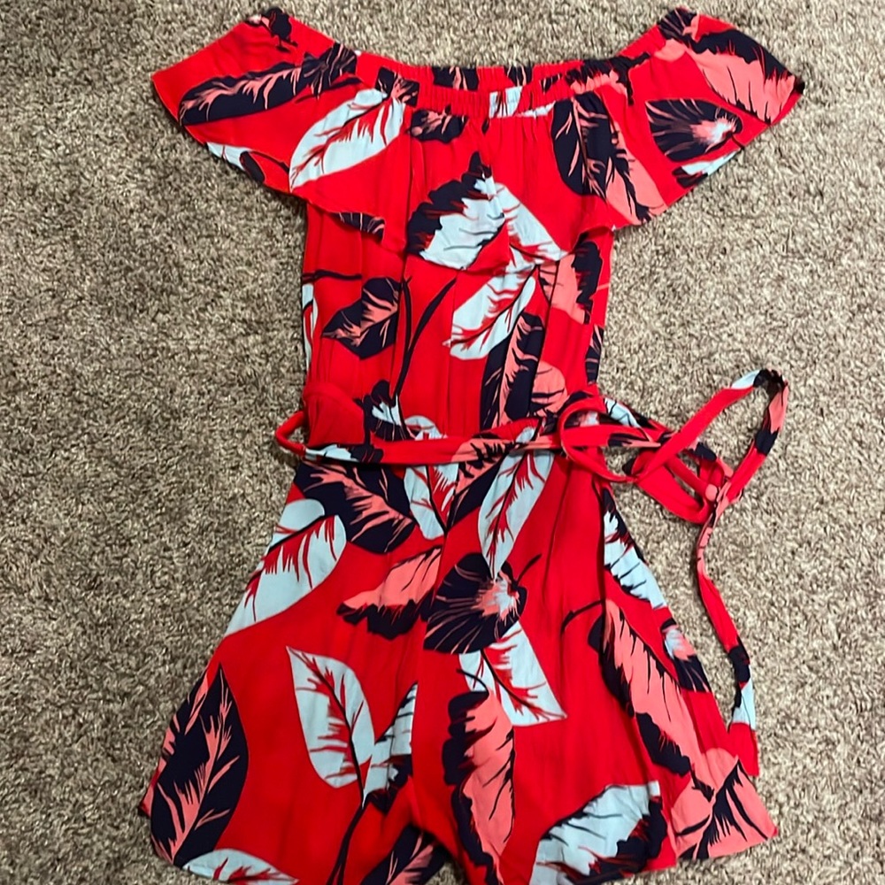 express off the shoulder floral romper